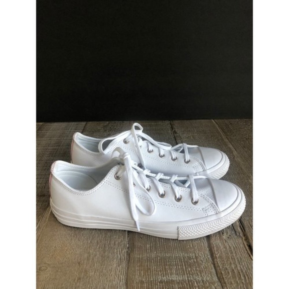 CONVERSE chuck taylor all star leather kids white Low SHOES SIZE 6 - Picture 7 of 7